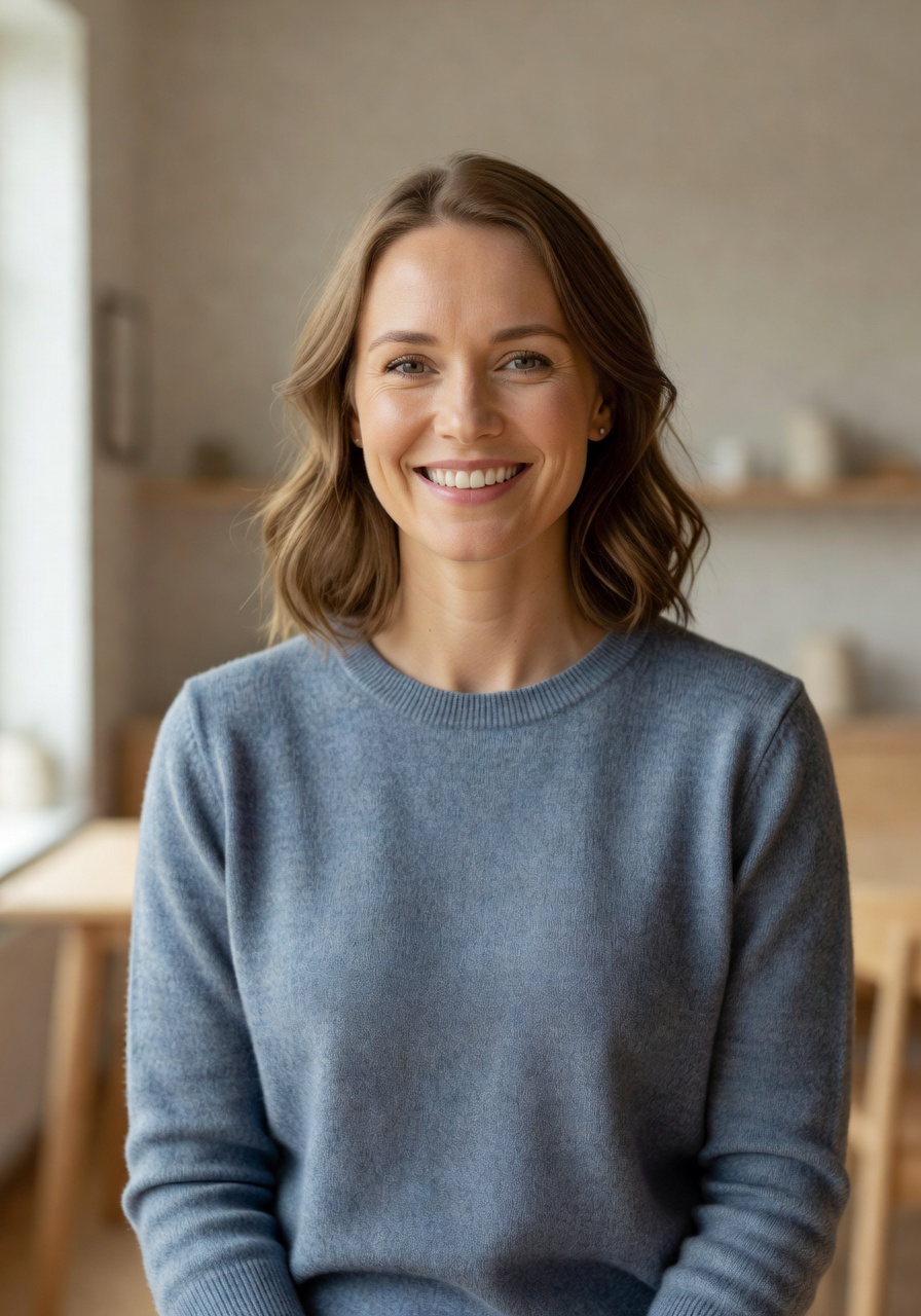 Portrait of happy customer Anna