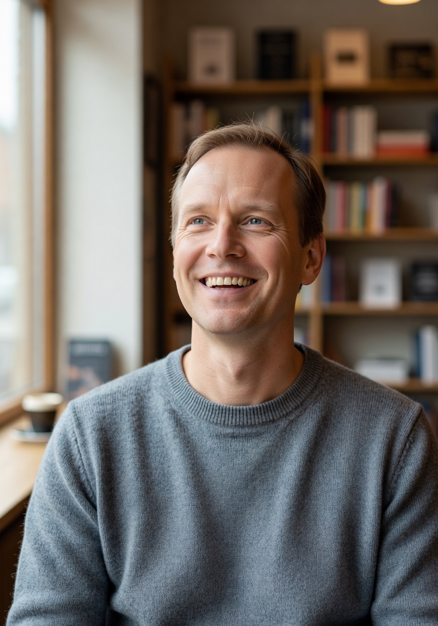 Portrait of happy customer Jari